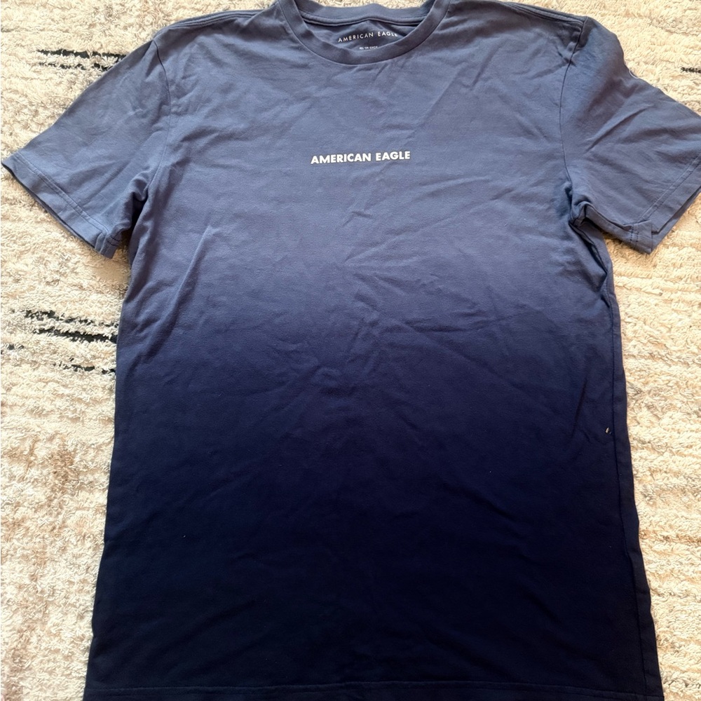 American Eagle Outfitters Navy Gradient Logo Short-Sleeve Tee